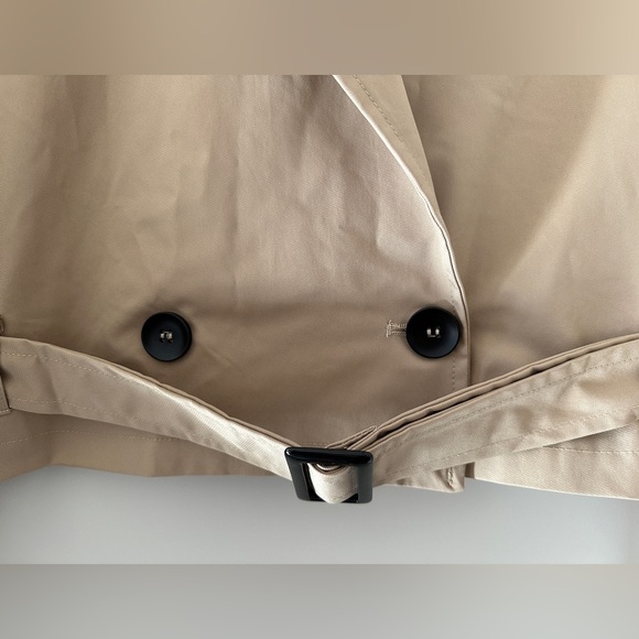 Cropped Trench Jacket Beige Medium - Picture 4 of 8